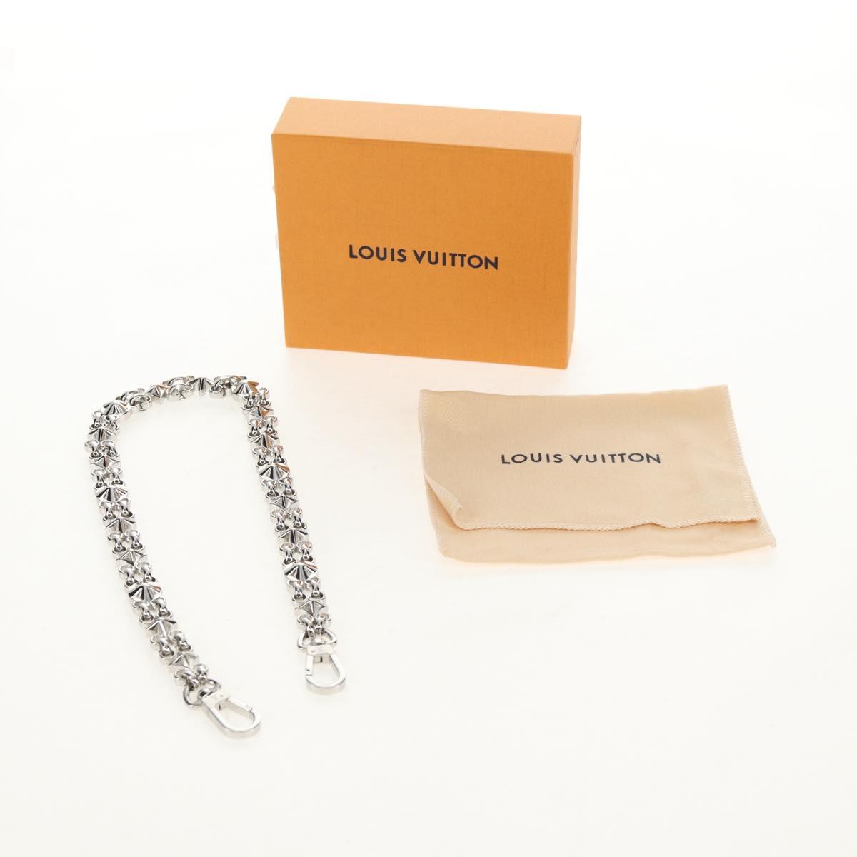 LOUIS VUITTON Chain Shoulder Strap metal 23.6"" Silver LV Auth 150634M