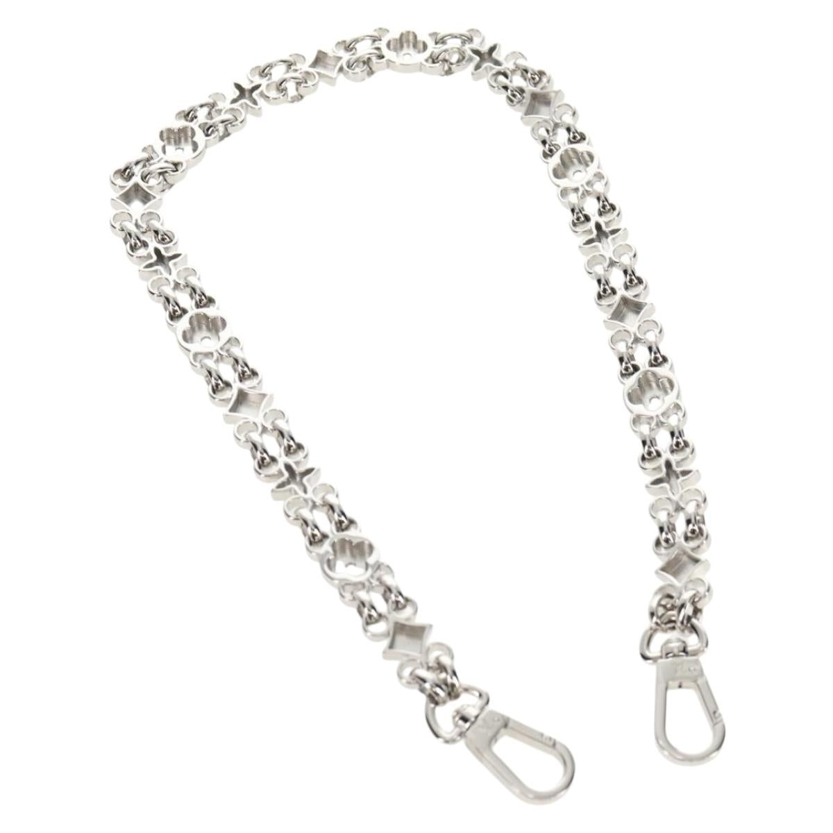 LOUIS VUITTON Chain Shoulder Strap metal 23.6"" Silver LV Auth 150634M