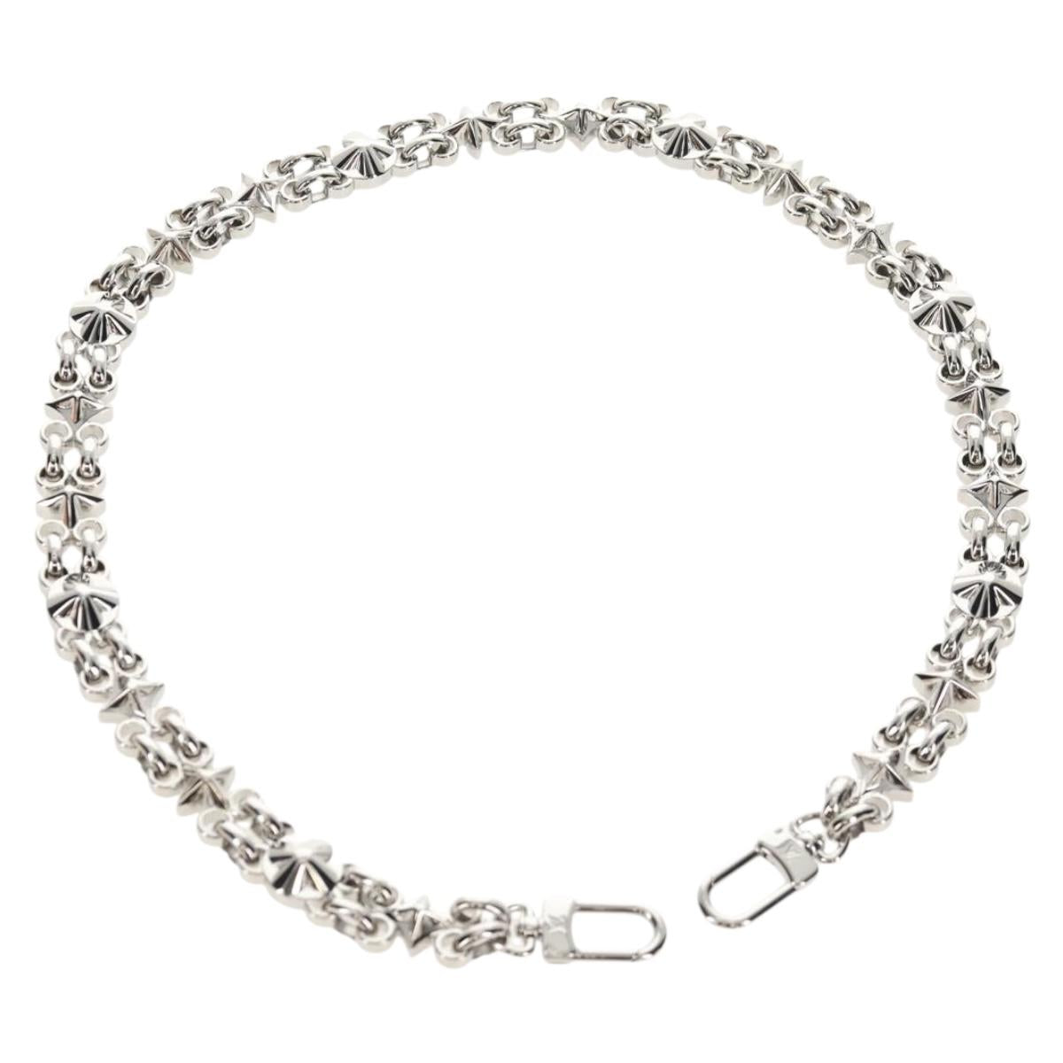 LOUIS VUITTON Chain Shoulder Strap metal 25.6"" Silver LV Auth 150642M