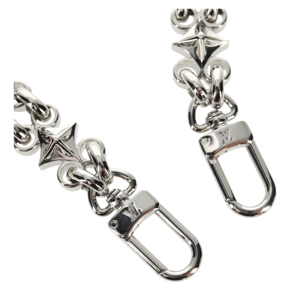 LOUIS VUITTON Chain Shoulder Strap metal 25.6"" Silver LV Auth 150642M