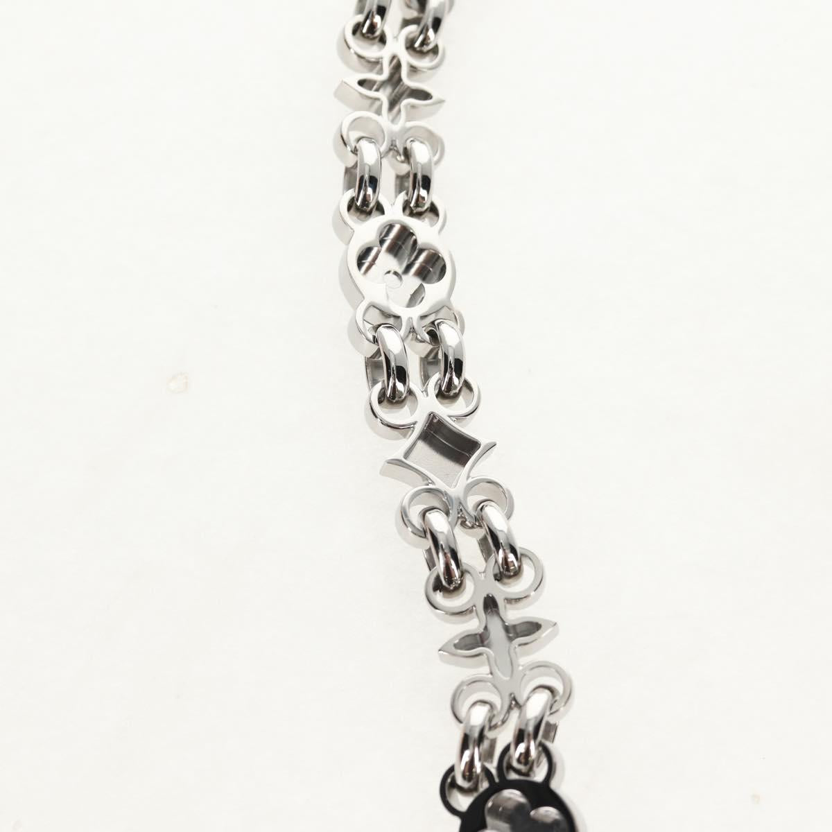 LOUIS VUITTON Chain Shoulder Strap metal 25.6"" Silver LV Auth 150643M