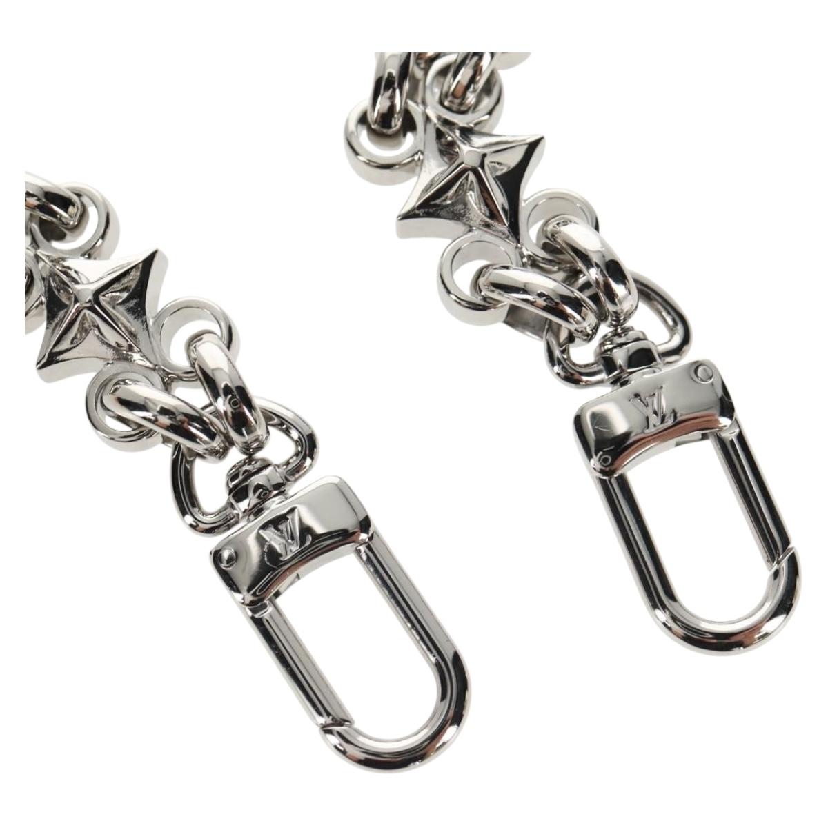 LOUIS VUITTON Chain Shoulder Strap metal 25.6"" Silver LV Auth 150643M