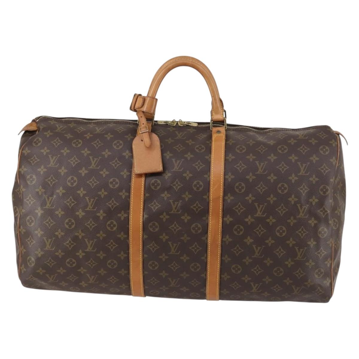 LOUIS VUITTON Monogram Keepall 60 Boston Bag M41422 LV Auth 150693