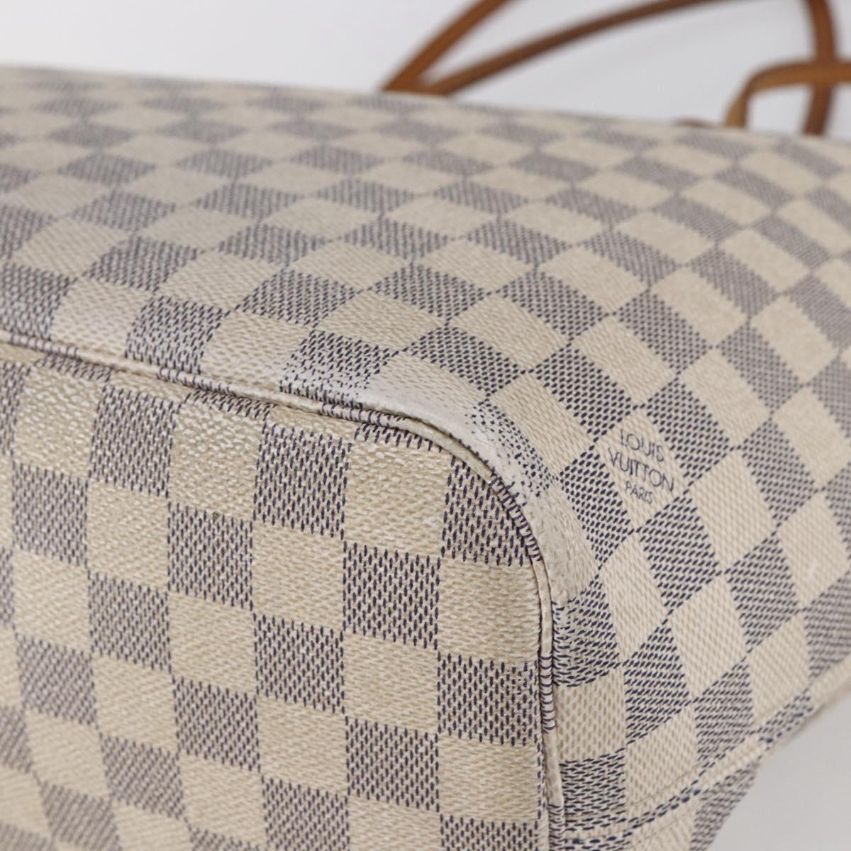 LOUIS VUITTON Damier Azur Neverfull MM Tote Bag N41605 LV Auth 150697