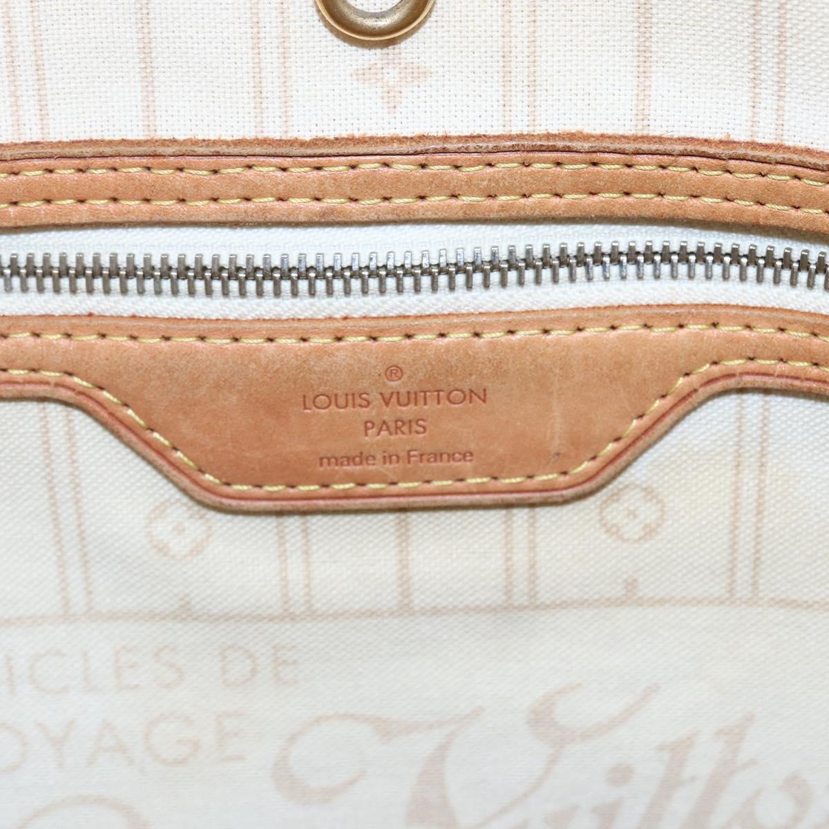 LOUIS VUITTON Damier Azur Neverfull MM Tote Bag N41605 LV Auth 150697