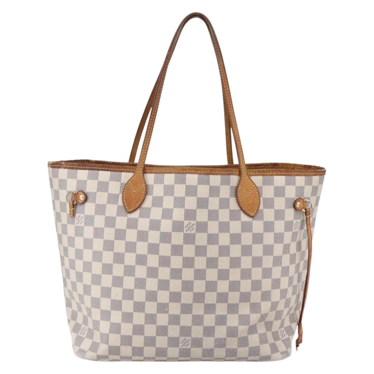 LOUIS VUITTON Damier Azur Neverfull MM Tote Bag N41605 LV Auth 150697