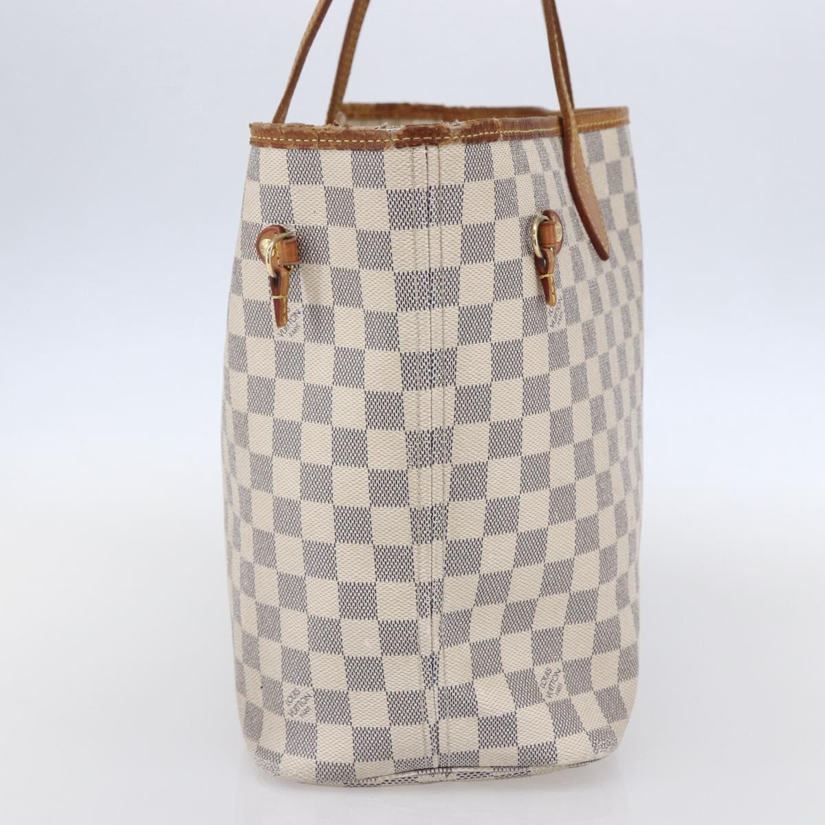 LOUIS VUITTON Damier Azur Neverfull MM Tote Bag N41605 LV Auth 150697
