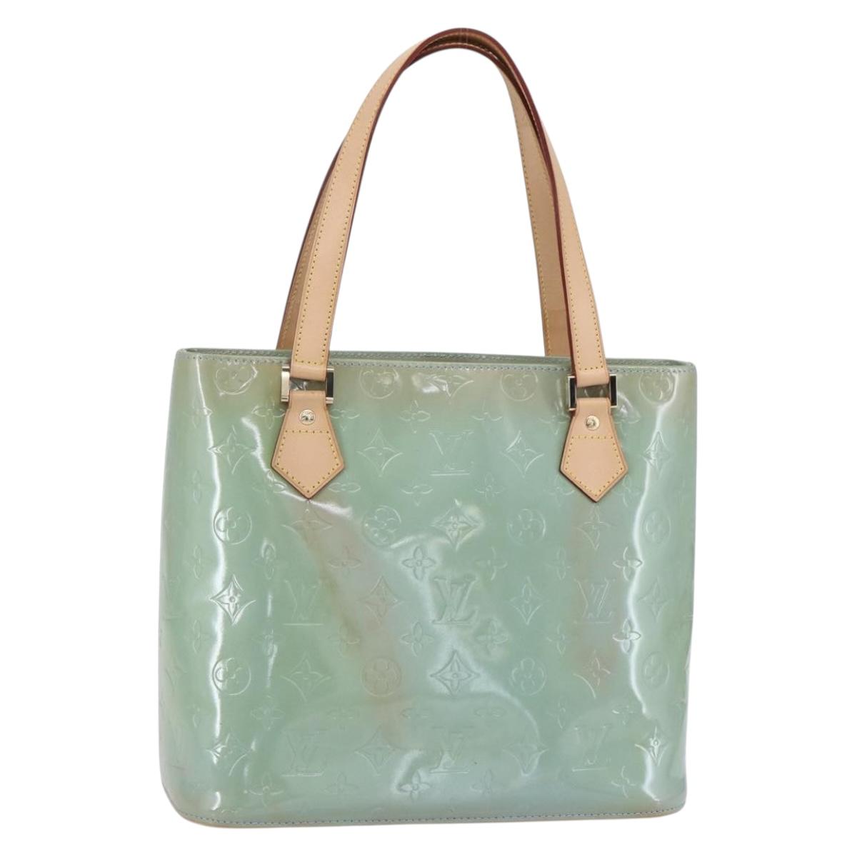 LOUIS VUITTON Monogram Vernis Houston Hand Bag Baby Blue M91005 LV Auth 150700