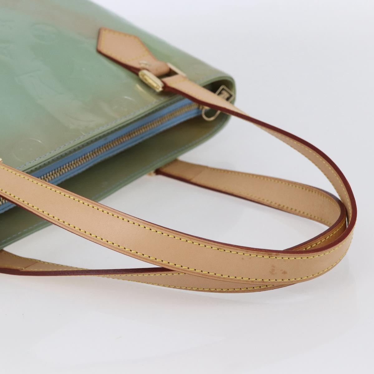 LOUIS VUITTON Monogram Vernis Houston Hand Bag Baby Blue M91005 LV Auth 150700