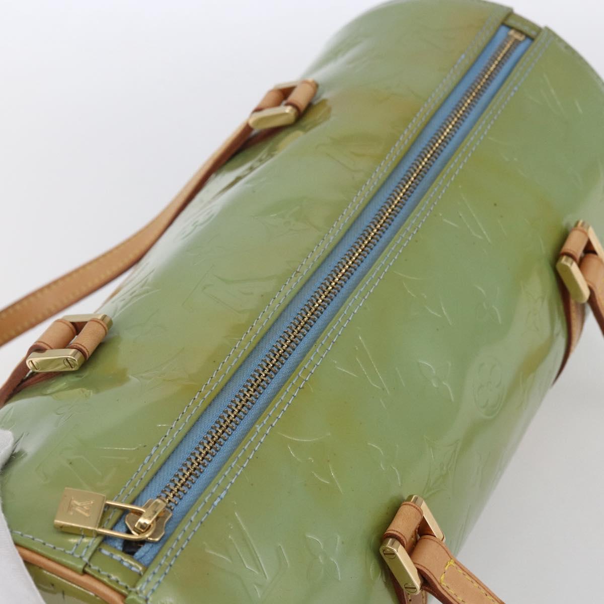 LOUIS VUITTON Monogram Vernis Bedford Hand Bag Baby Blue M91007 LV Auth 150704