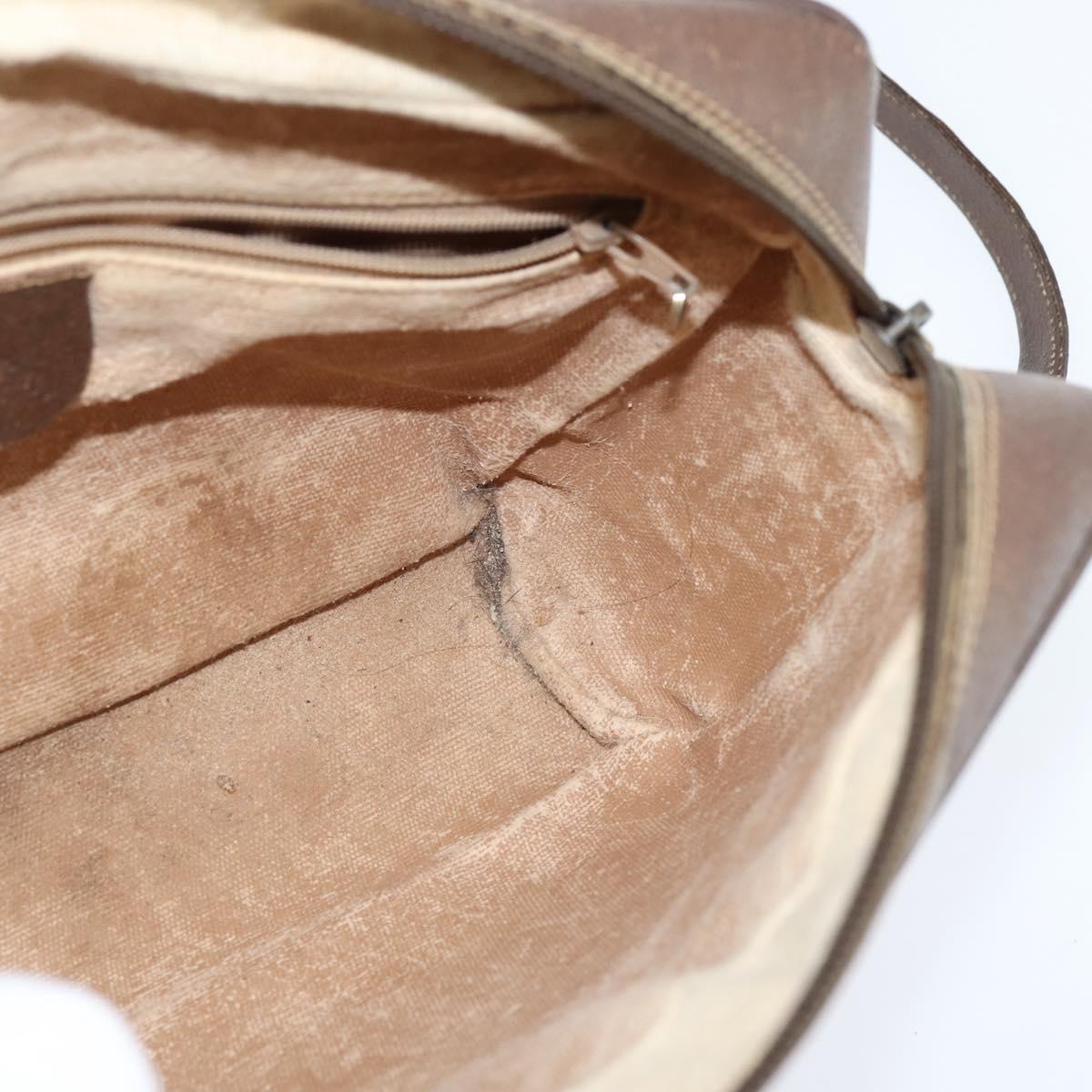 GUCCI GG Supreme Web Sherry Line Bag PVC Beige Gold 001 113 6472 Auth 150723