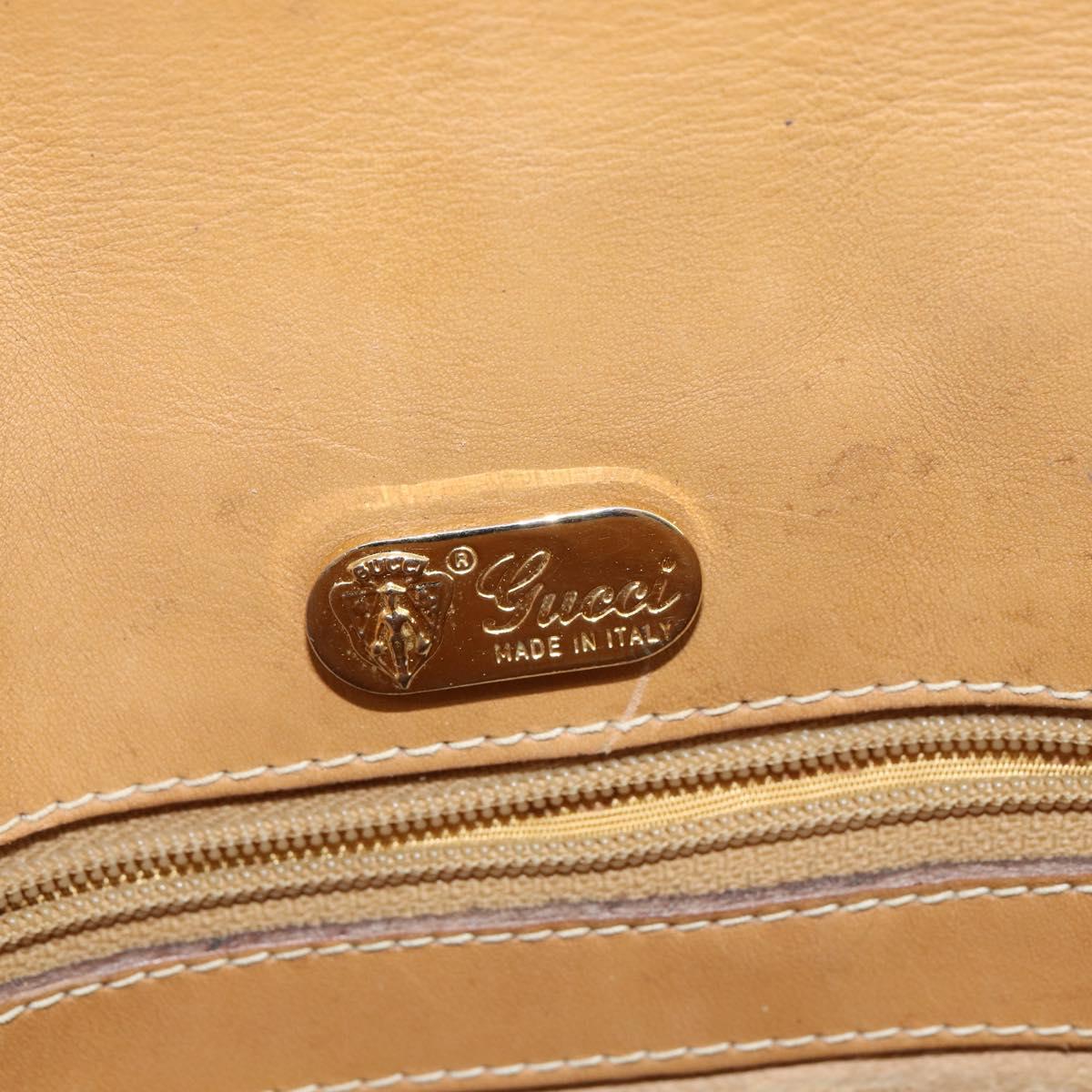 GUCCI Micro GG Supreme Shoulder Bag PVC Beige Gold Auth 150726