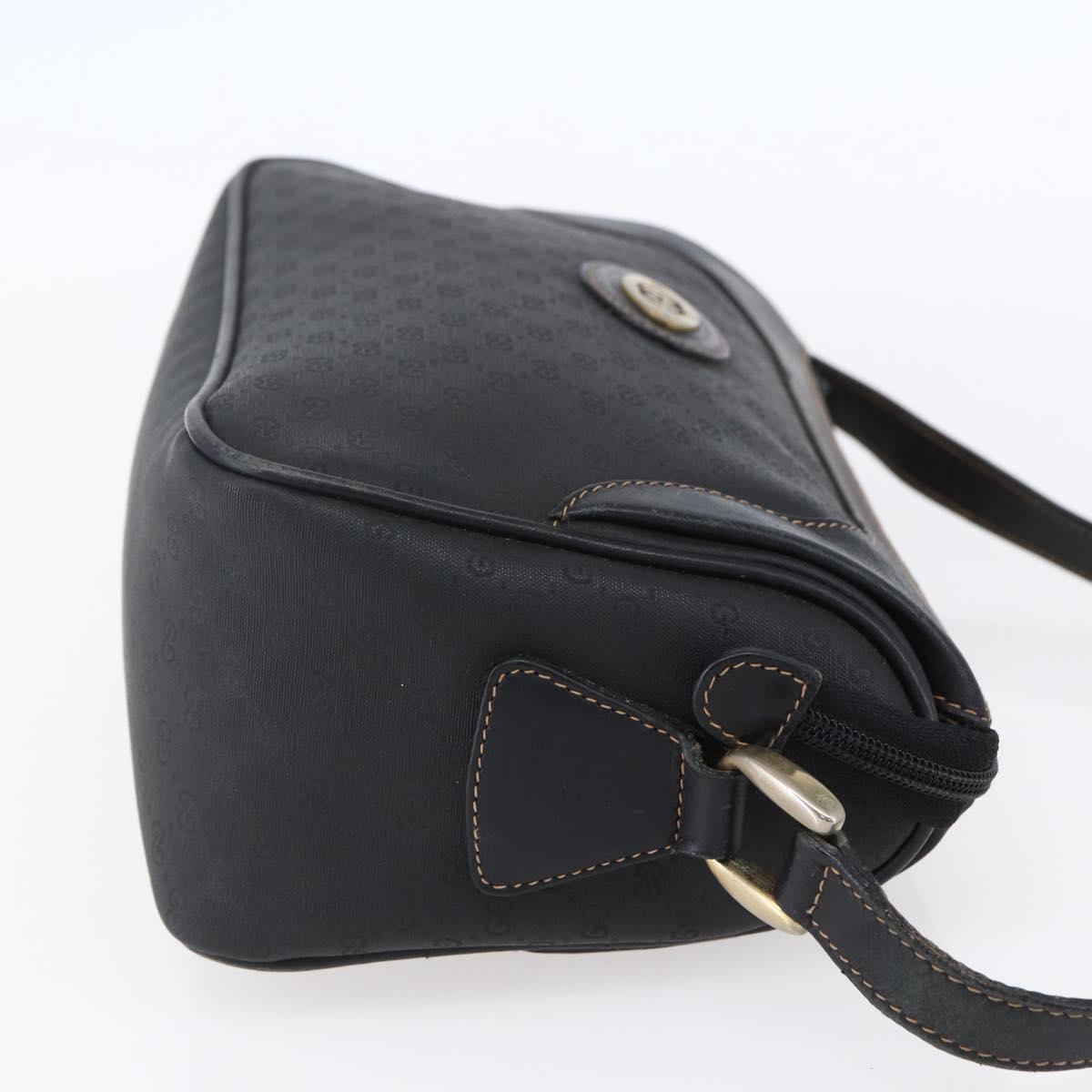 GUCCI Micro GG Supreme Shoulder Bag PVC Black Gold 001 37 0443 Auth 150727