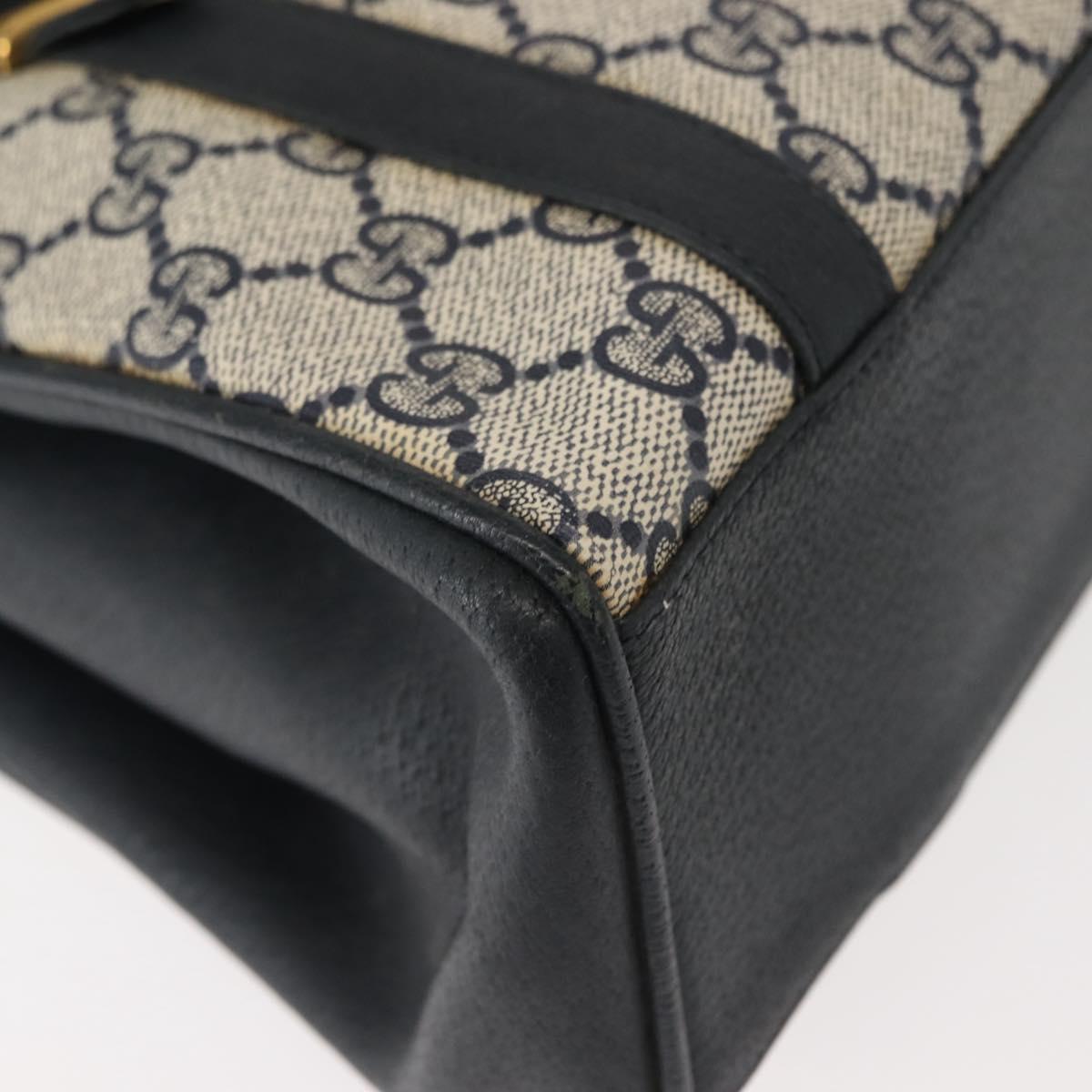 GUCCI GG Supreme Shoulder Bag PVC Navy Gold 000 46 4857 Auth 150729