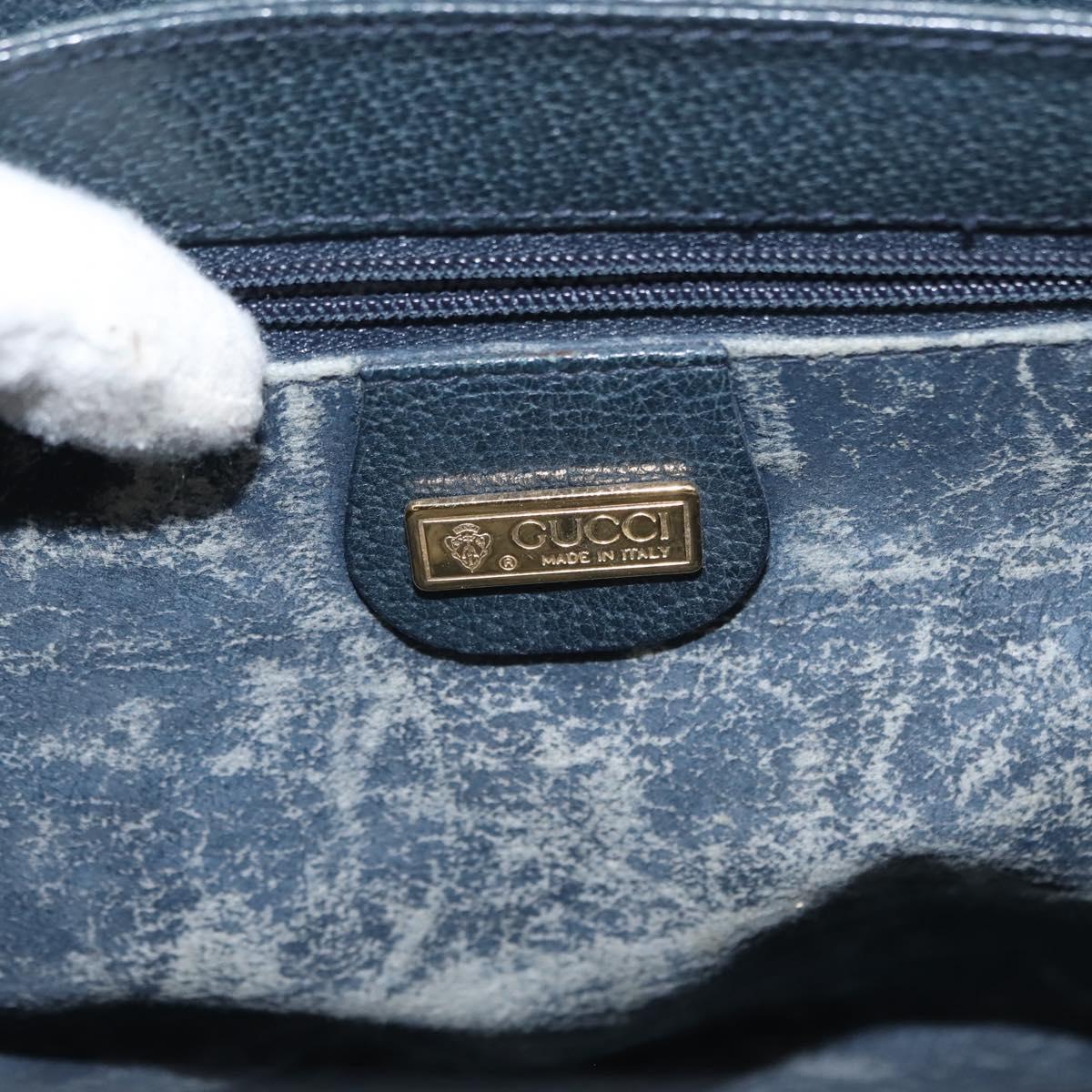 GUCCI GG Supreme Shoulder Bag PVC Navy Gold 000 46 4857 Auth 150729