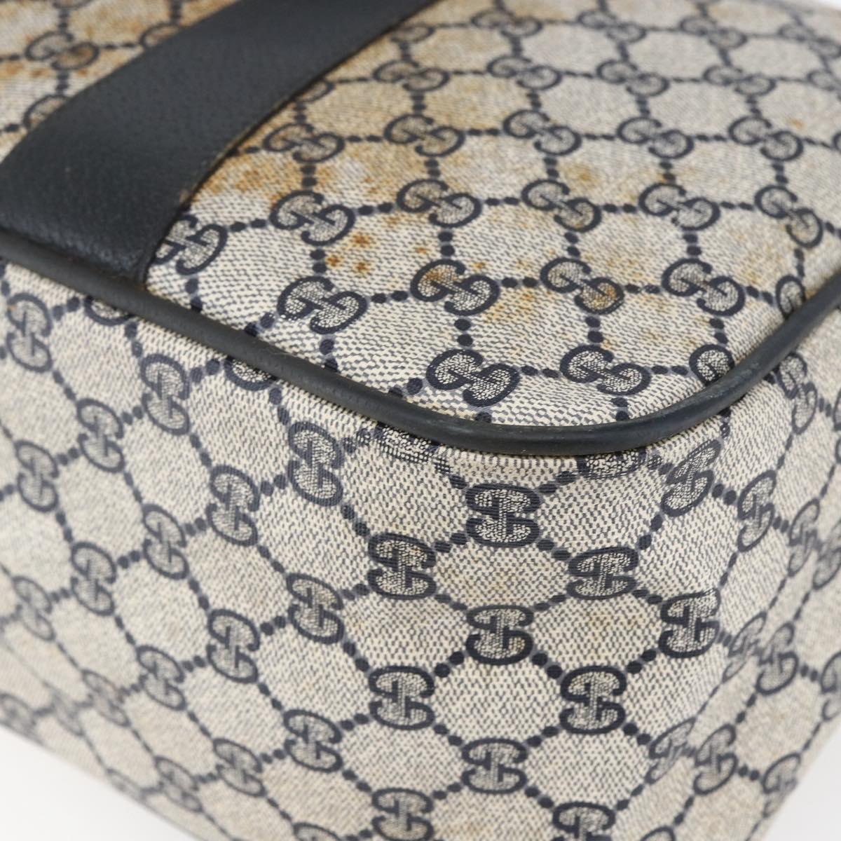 GUCCI GG Supreme Sherry Line Hand Bag PVC Navy Gold 39 02 041 Auth 150740