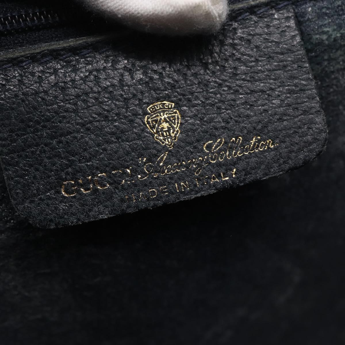 GUCCI GG Supreme Sherry Line Hand Bag PVC Navy Gold 39 02 041 Auth 150740