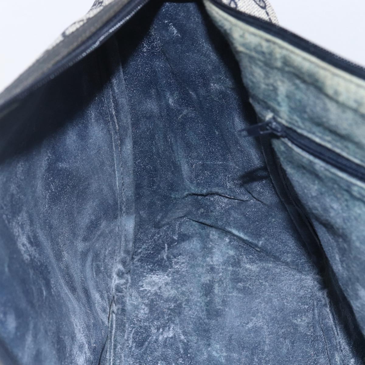 GUCCI GG Supreme Sherry Line Hand Bag PVC Navy Gold 39 02 041 Auth 150740