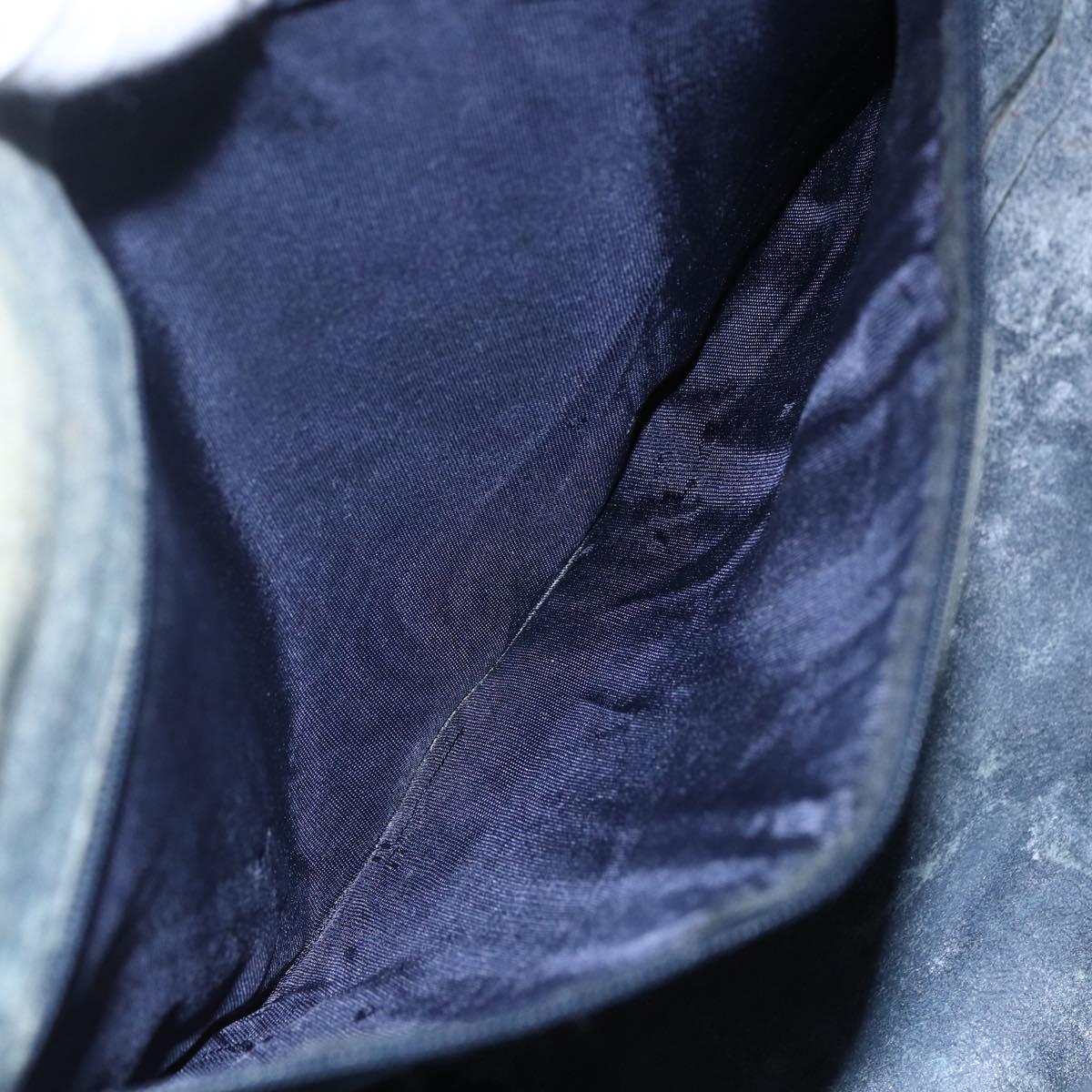 GUCCI GG Supreme Sherry Line Hand Bag PVC Navy Gold 39 02 041 Auth 150740