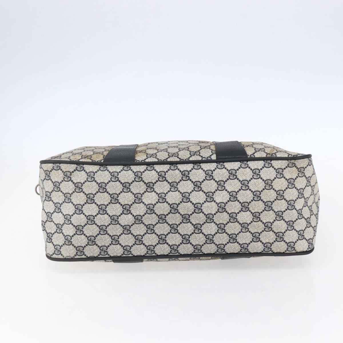 GUCCI GG Supreme Sherry Line Hand Bag PVC Navy Gold 39 02 041 Auth 150740