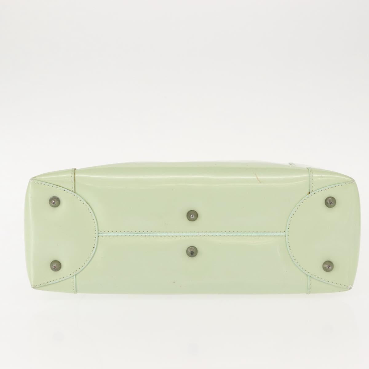 Christian Dior Maris Pearl Hand Bag Enamel Green Auth 150745