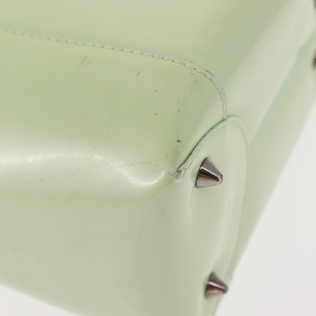 Christian Dior Maris Pearl Hand Bag Enamel Green Auth 150745