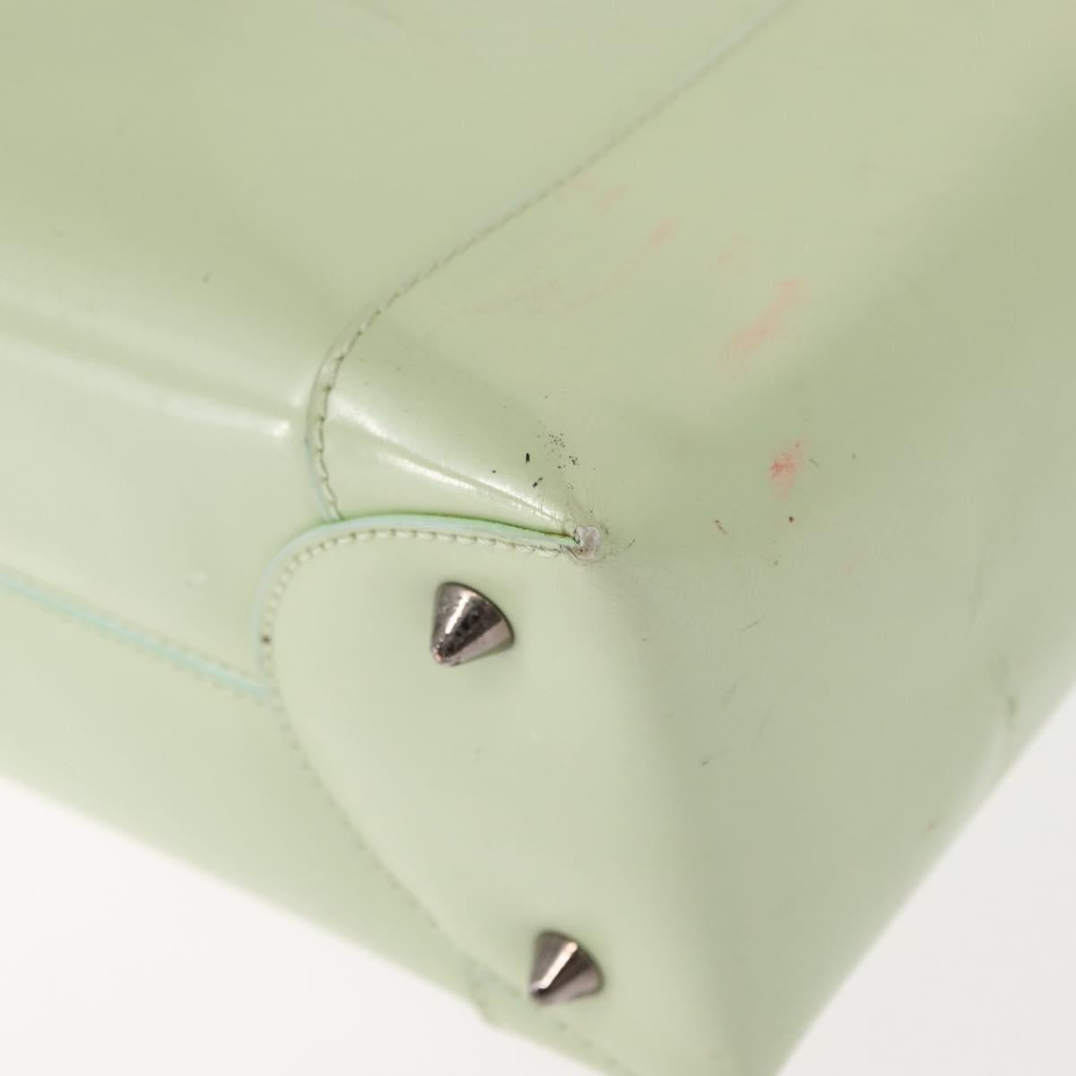 Christian Dior Maris Pearl Hand Bag Enamel Green Auth 150745