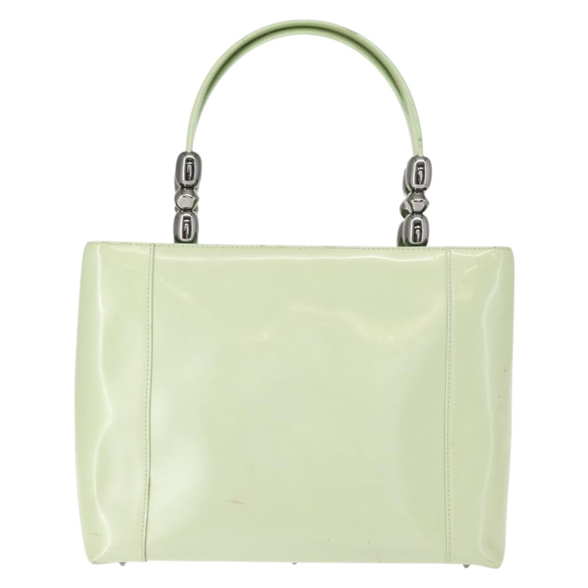 Christian Dior Maris Pearl Hand Bag Enamel Green Auth 150745