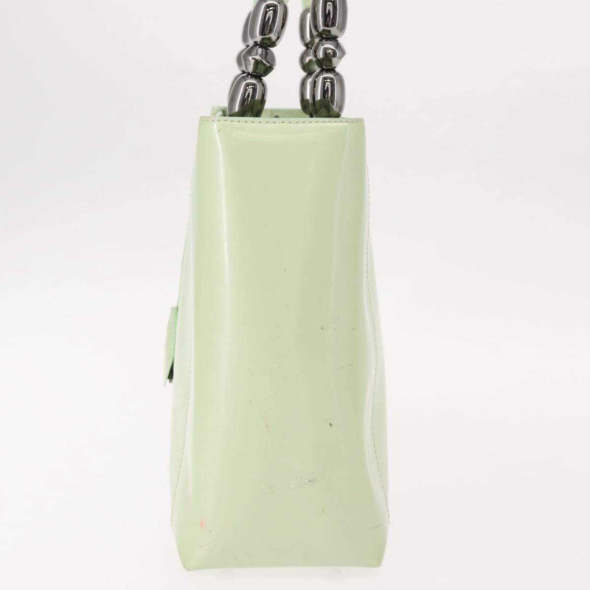 Christian Dior Maris Pearl Hand Bag Enamel Green Auth 150745