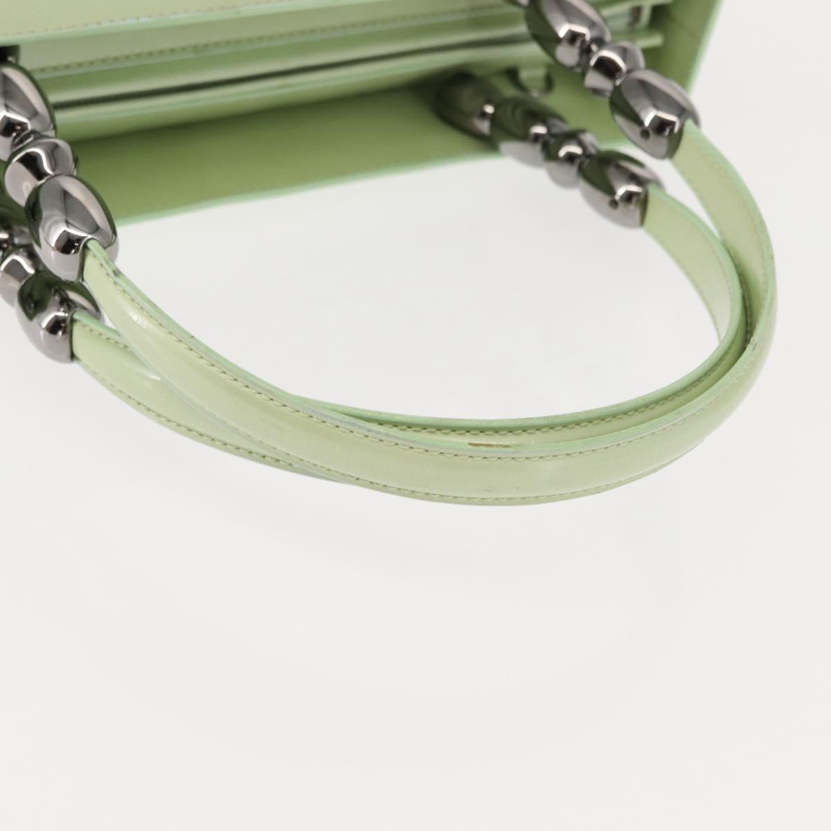 Christian Dior Maris Pearl Hand Bag Enamel Green Auth 150745