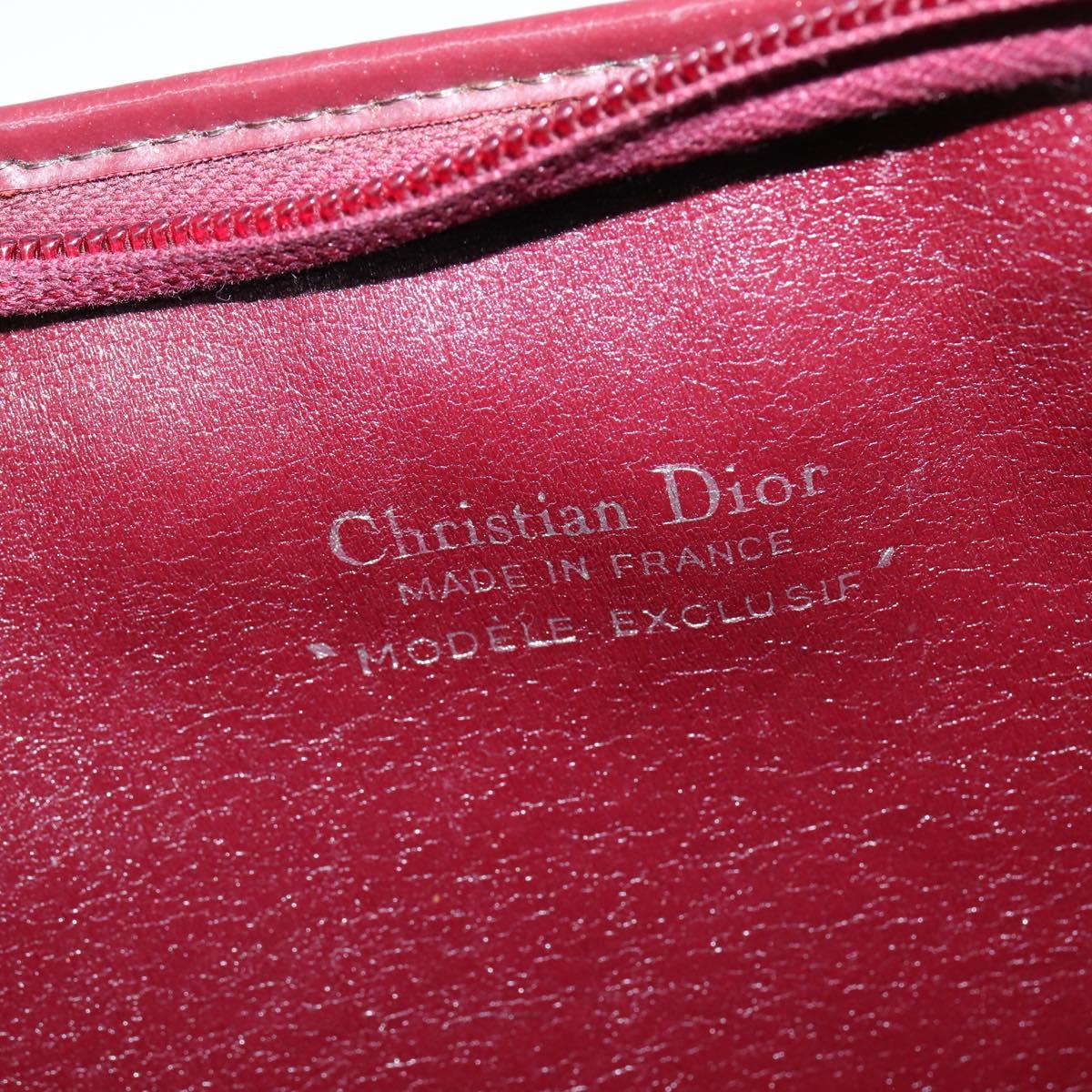 Christian Dior Trotter Canvas Shoulder Bag Red Gold Auth 150751