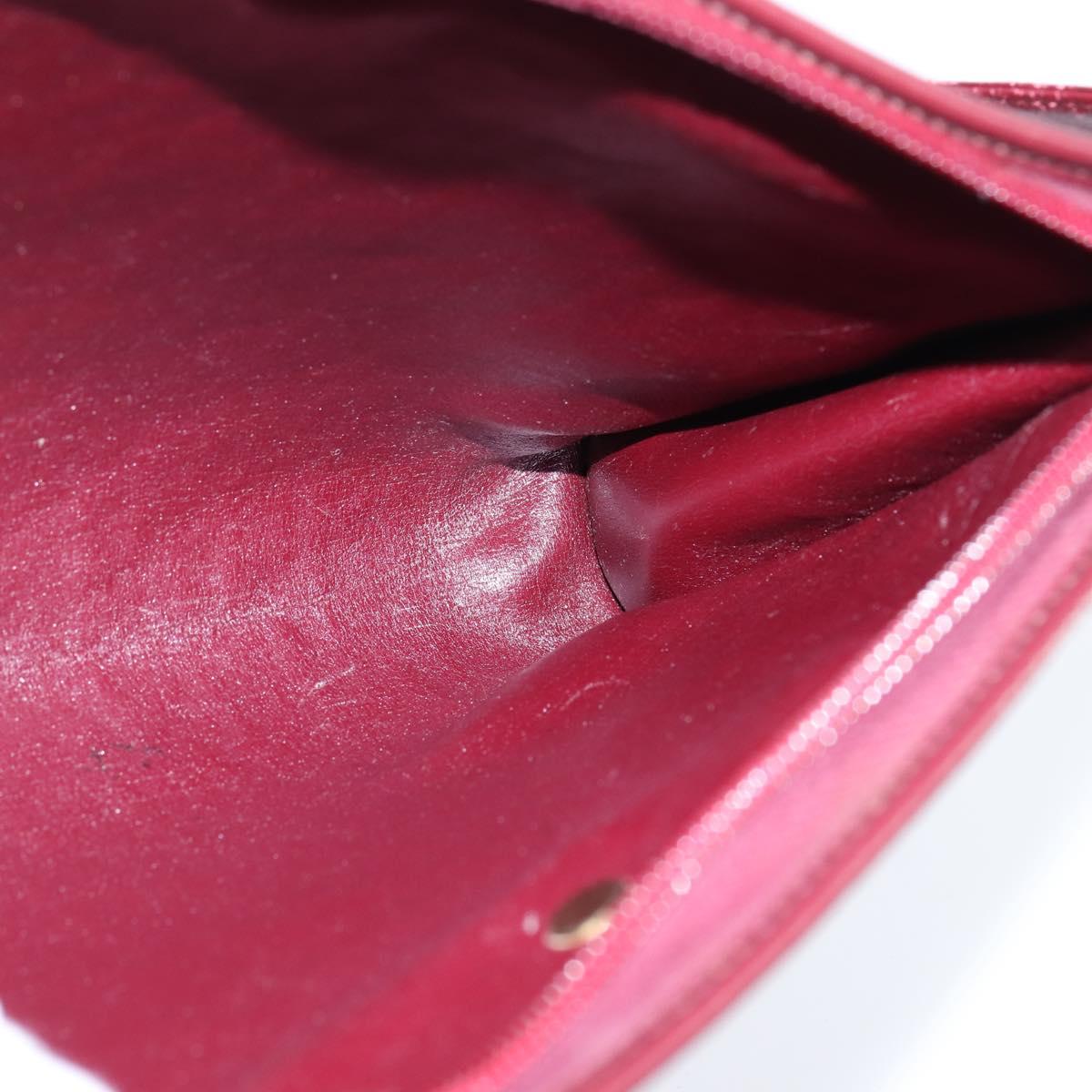Christian Dior Trotter Canvas Shoulder Bag Red Gold Auth 150751