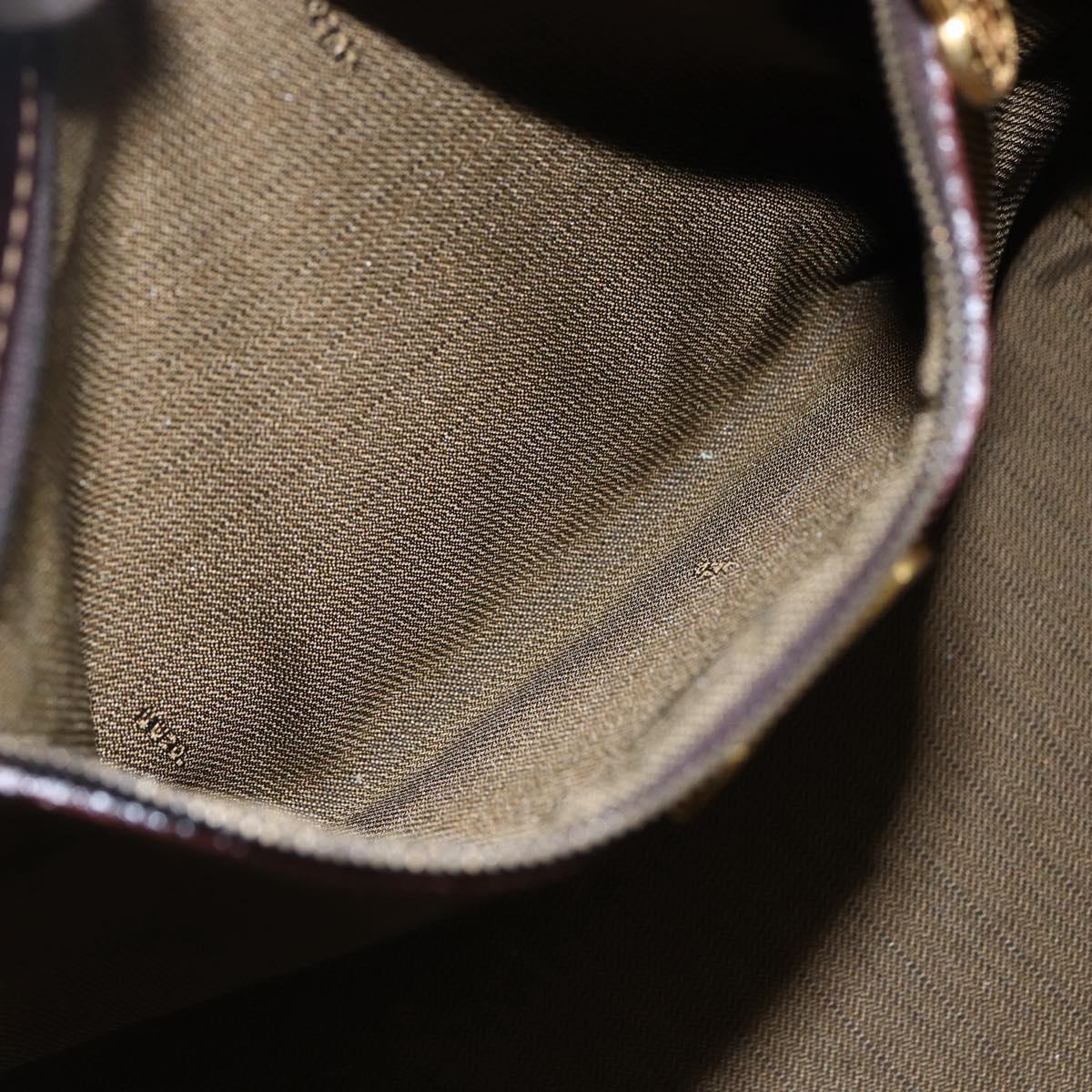 FENDI Zucca Canvas Hand Bag Black Brown Auth 150763
