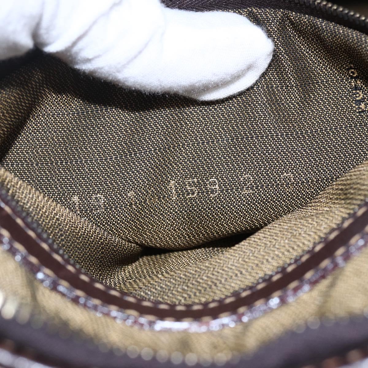 FENDI Zucca Canvas Hand Bag Black Brown Auth 150763