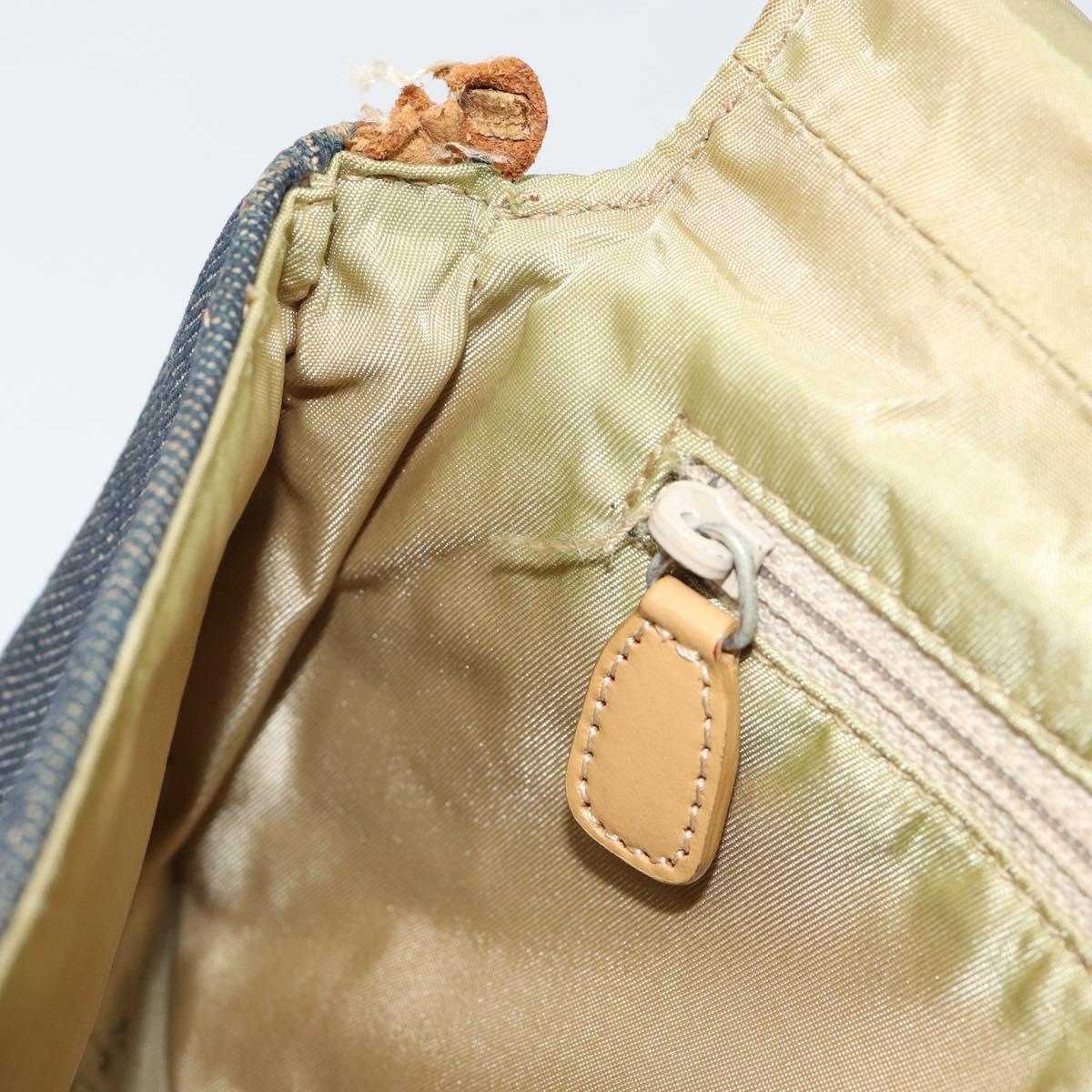 Christian Dior Maris Pearl Shoulder Bag Denim Navy Auth 150779