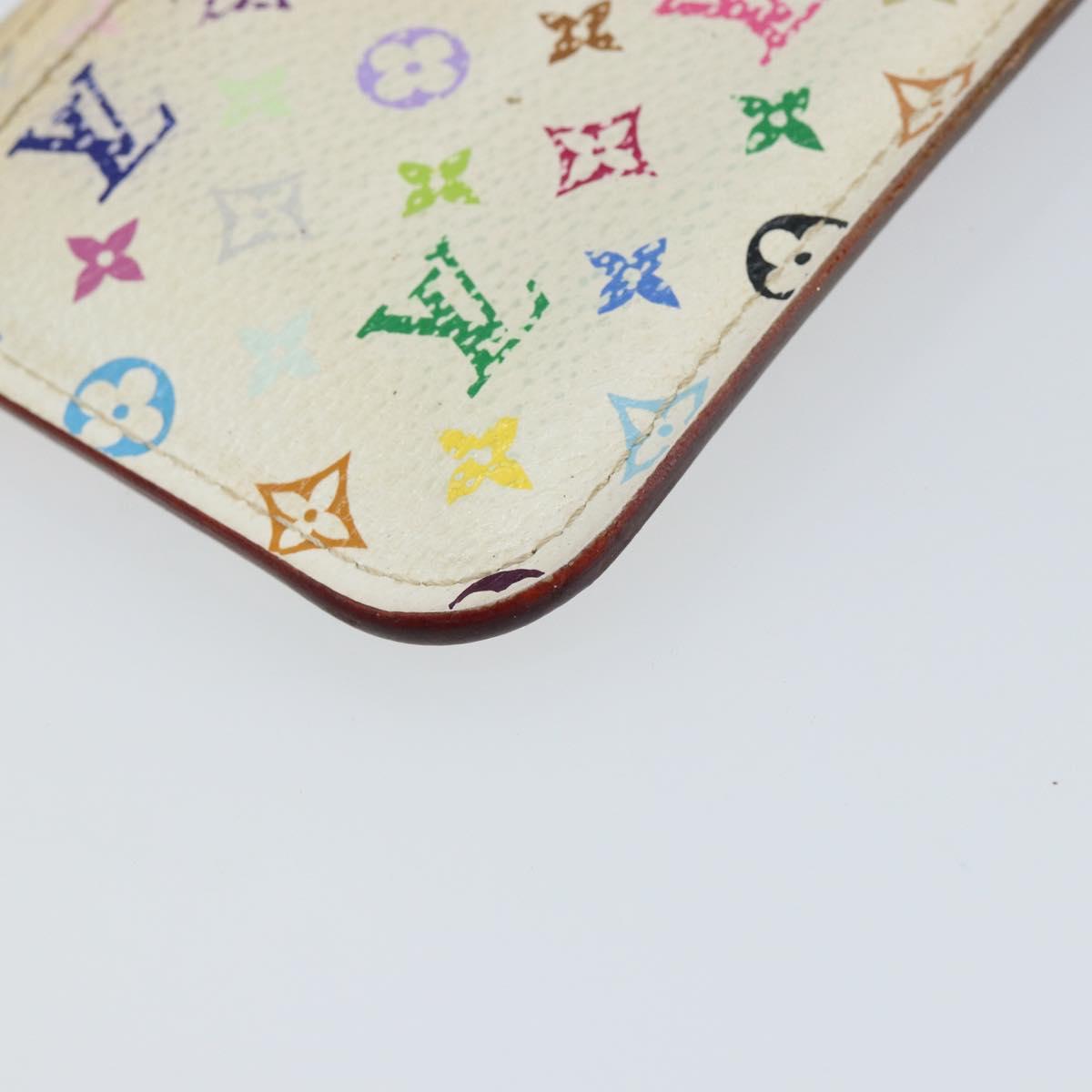 LOUIS VUITTON Multicolor Pochette Cles NM Coin Purse White M93734 LV Auth 150788