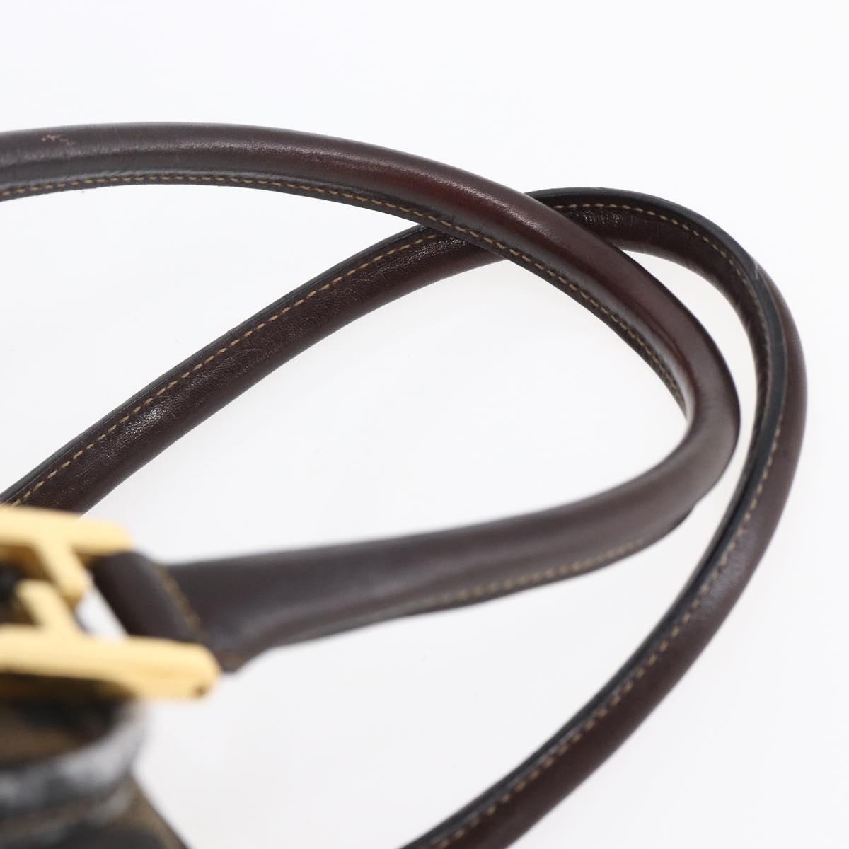 FENDI Zucca Canvas Hand Bag 2way Black Brown Auth 150808