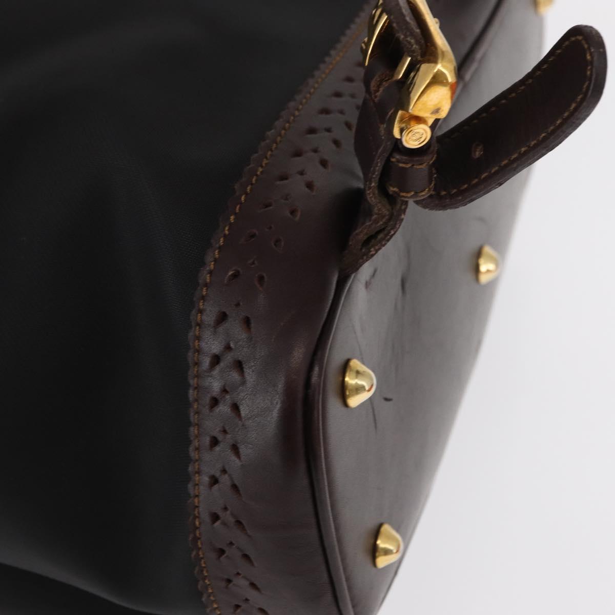 LOEWE Backpack Canvas PVC Black Gold Auth 150809