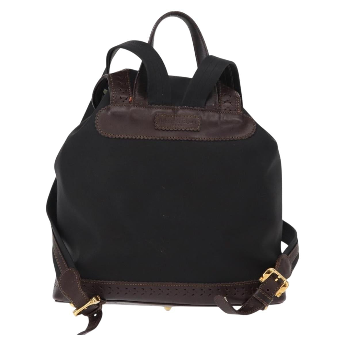 LOEWE Backpack Canvas PVC Black Gold Auth 150809