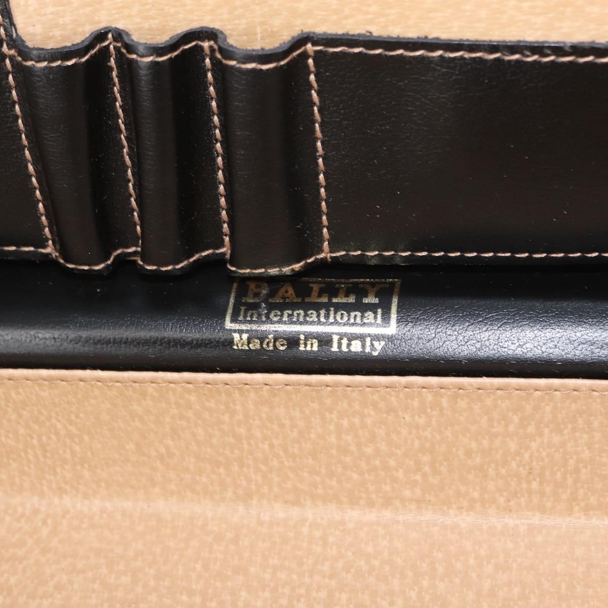 BALLY Attache Case Leather Black Gold Auth 150811