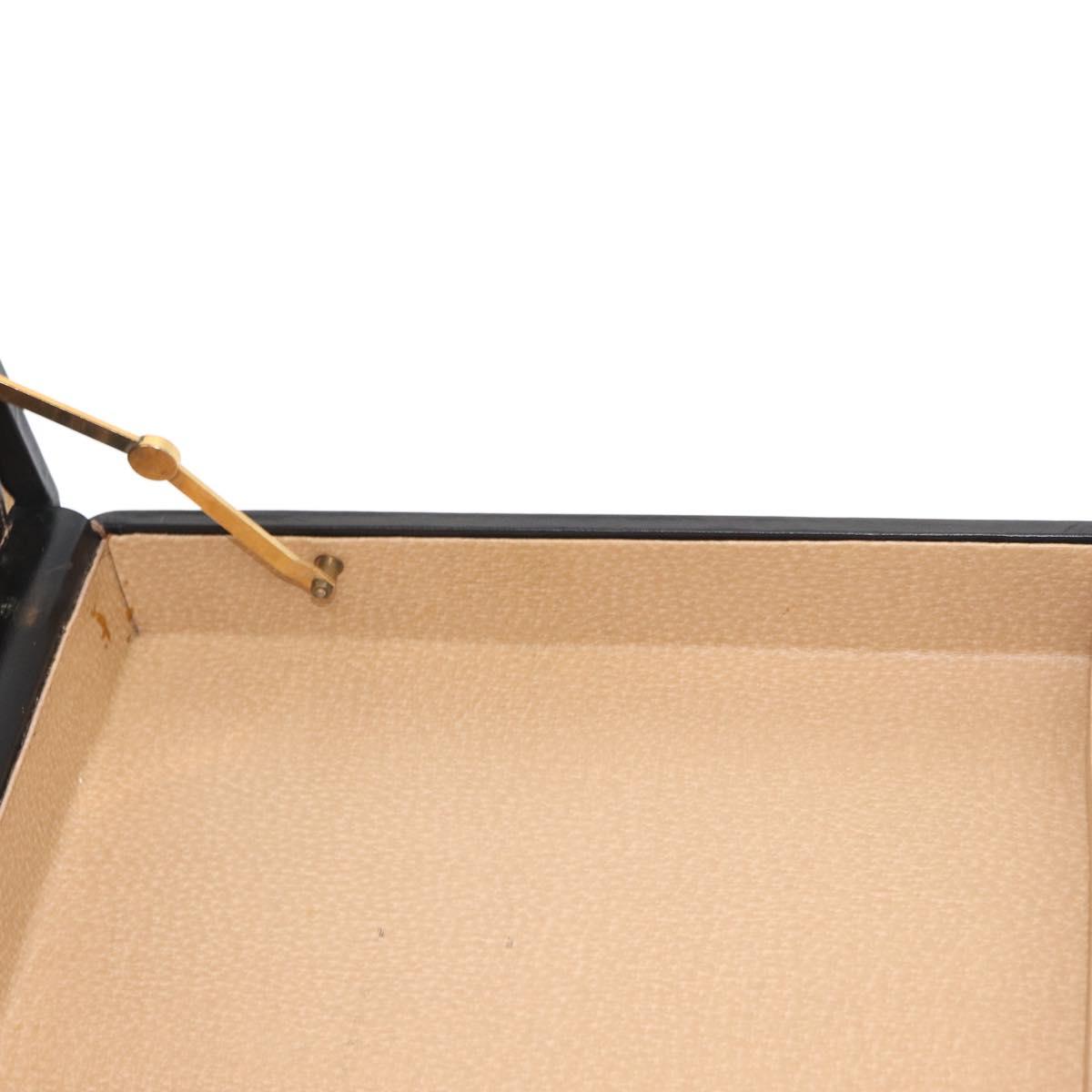 BALLY Attache Case Leather Black Gold Auth 150811