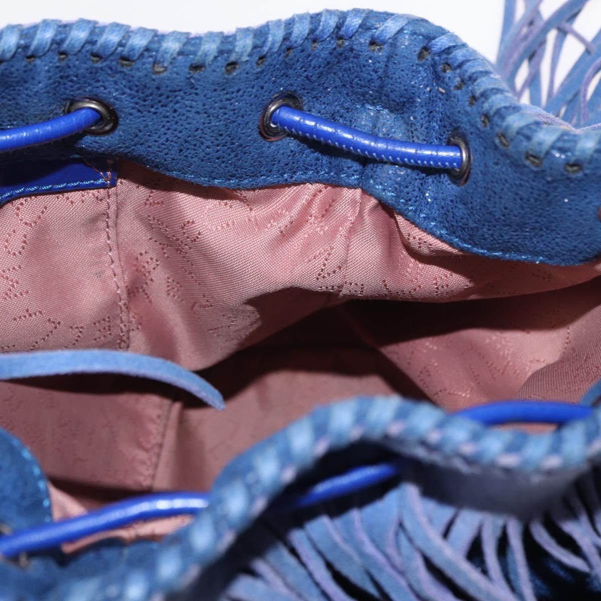 Stella MacCartney Falabella Chain Bag Polyester Blue Silver 410875 Auth 150814