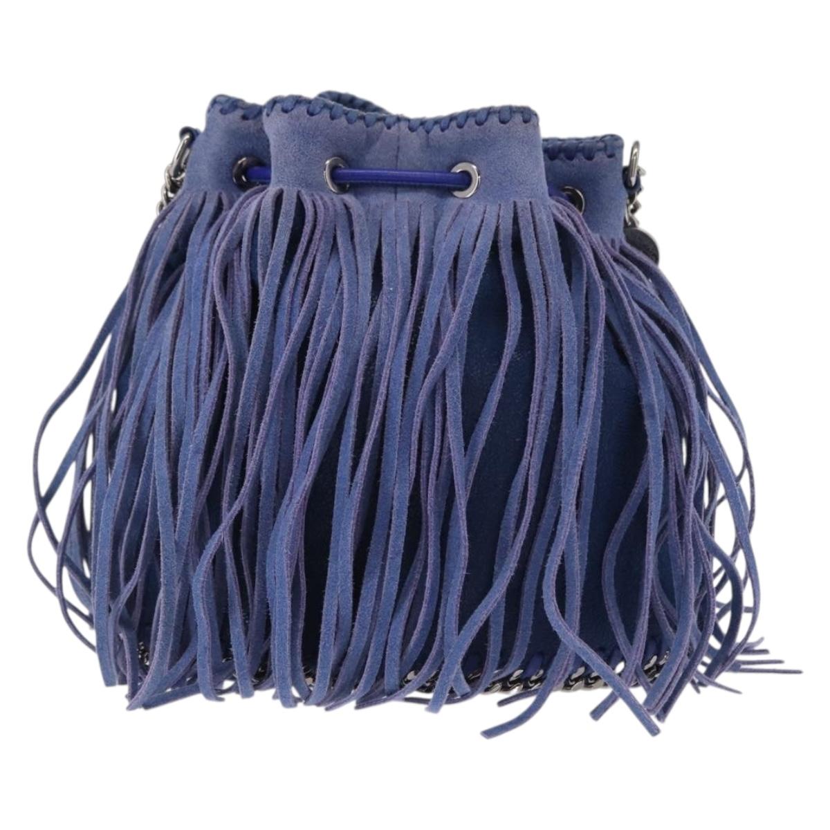 Stella MacCartney Falabella Chain Bag Polyester Blue Silver 410875 Auth 150814