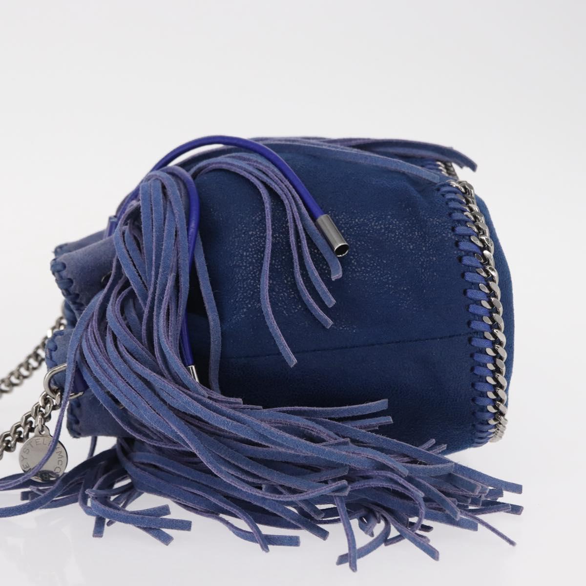 Stella MacCartney Falabella Chain Bag Polyester Blue Silver 410875 Auth 150814
