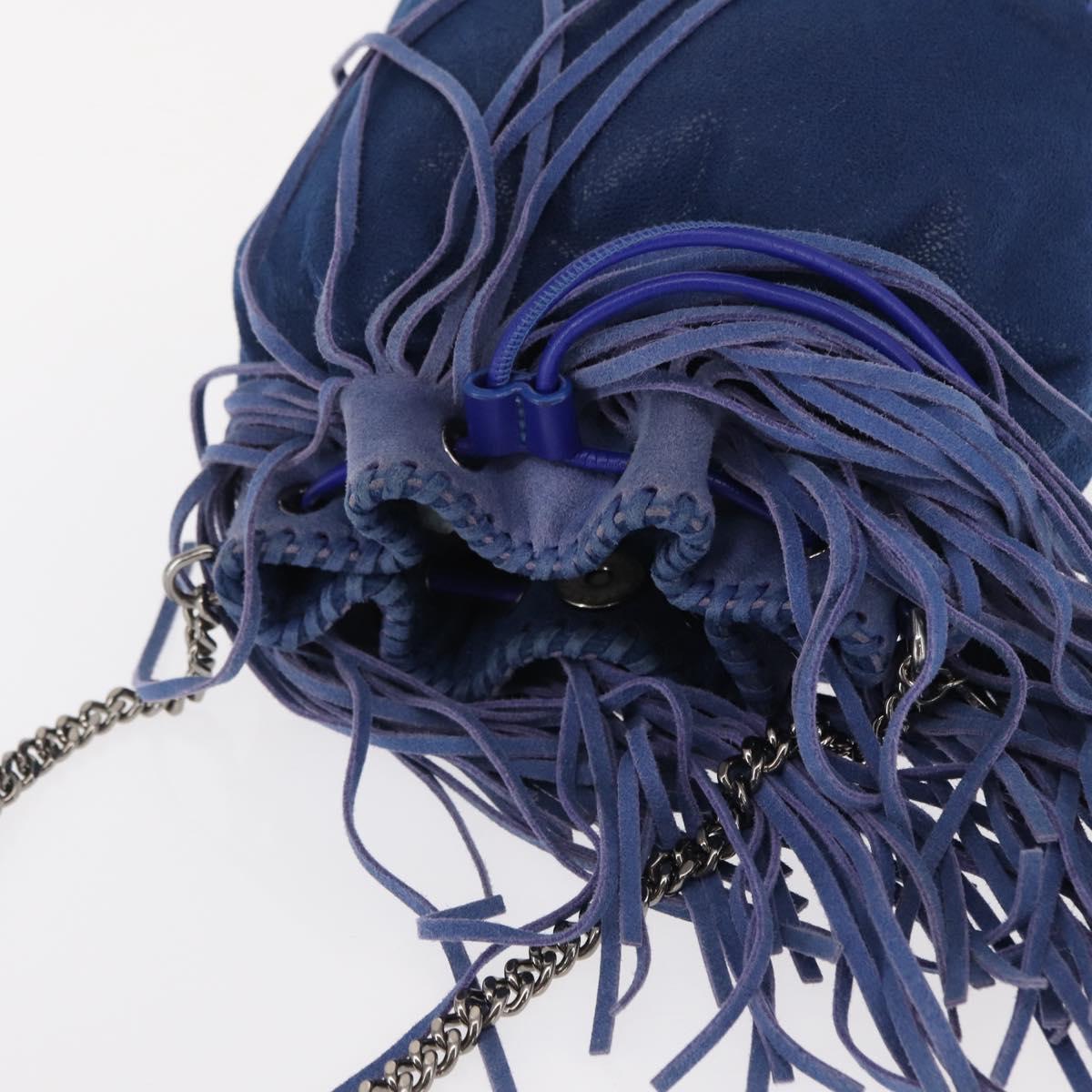 Stella MacCartney Falabella Chain Bag Polyester Blue Silver 410875 Auth 150814