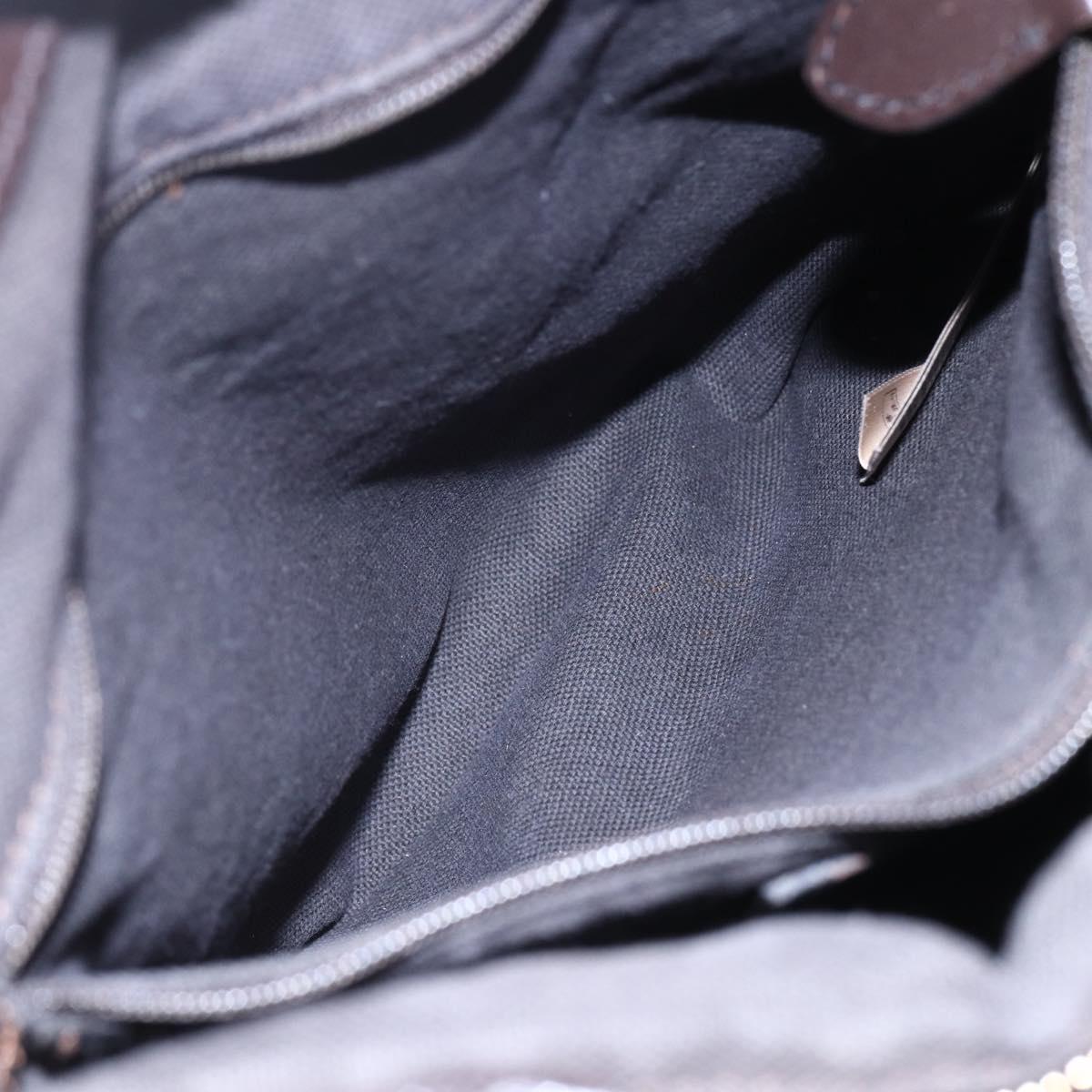 BURBERRY Nova Check Tote Bag PVC Beige Gold Auth 150816