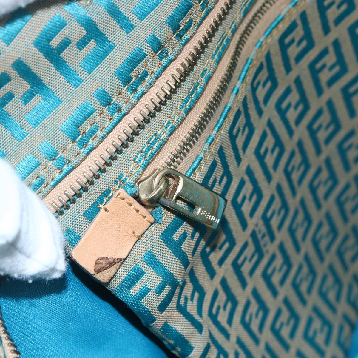 FENDI Zucchino Canvas Mamma Baguette Tote Bag Green Auth 150817