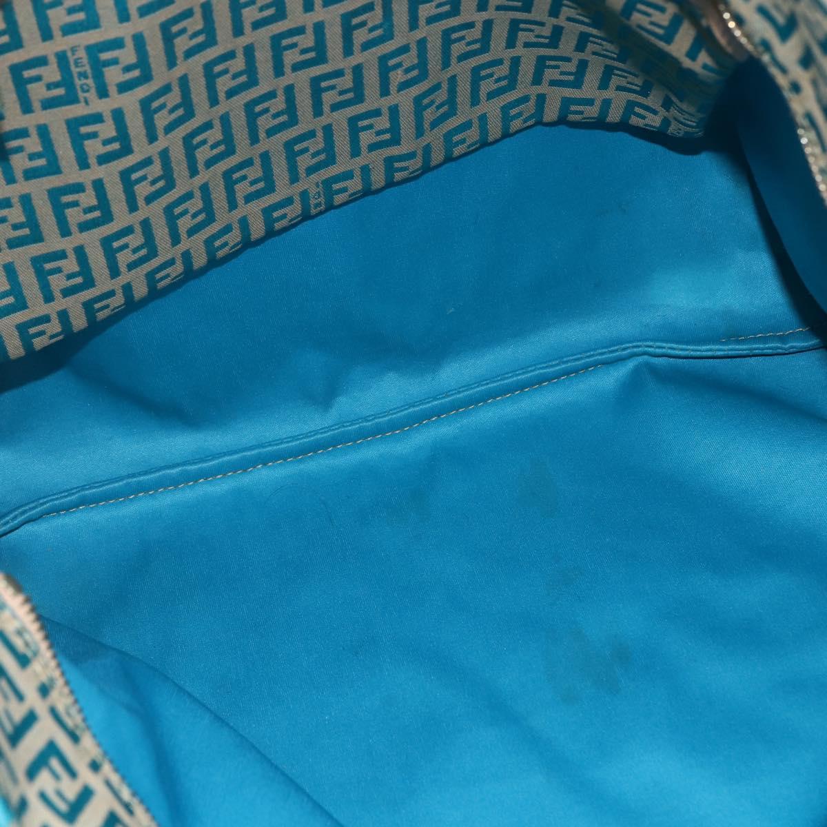 FENDI Zucchino Canvas Mamma Baguette Tote Bag Green Auth 150817