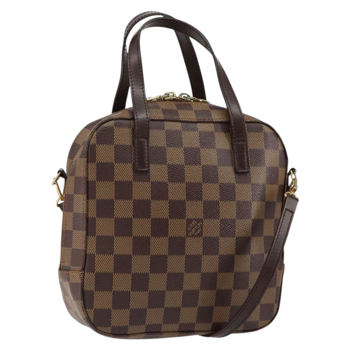 LOUIS VUITTON Damier Ebene Spontini Hand Bag SPO 2way M47500 LV Auth 150821