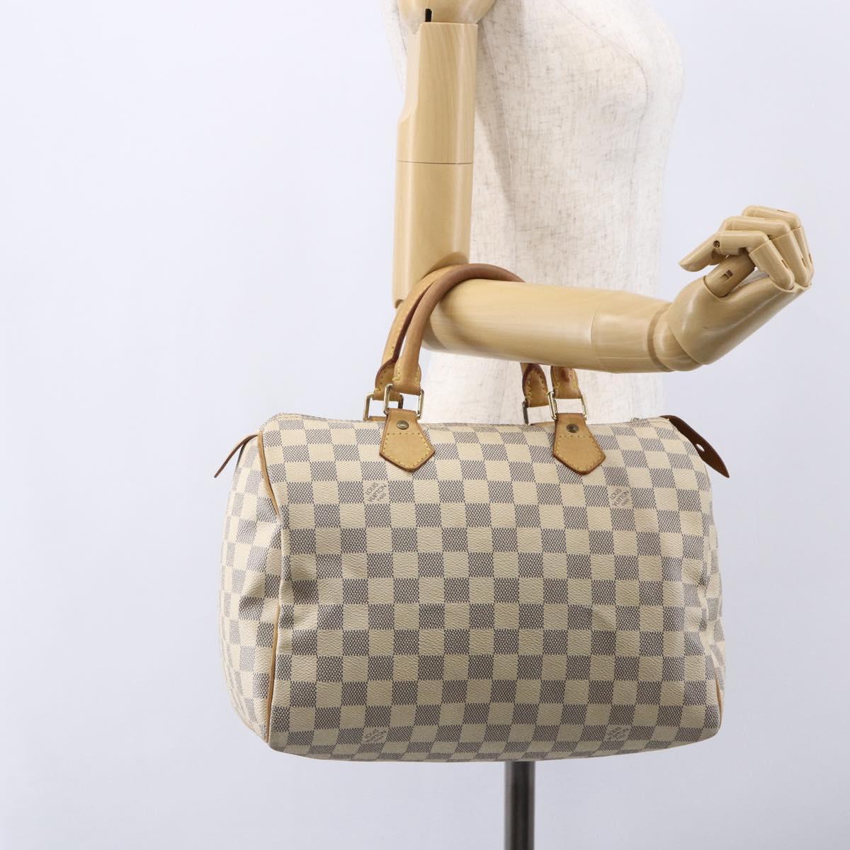 LOUIS VUITTON Damier Azur Speedy 30 Hand Bag N41533 LV Auth 150836